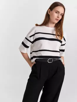 Джемпер женский белый в полоску