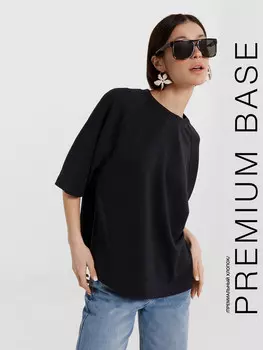 Футболка женская черная оверсайз