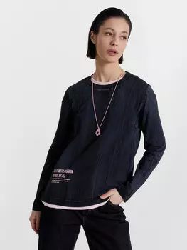 Джемпер женский черный с принтом и надписью