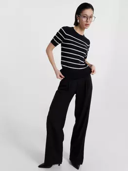 Джемпер женский черный в полоску