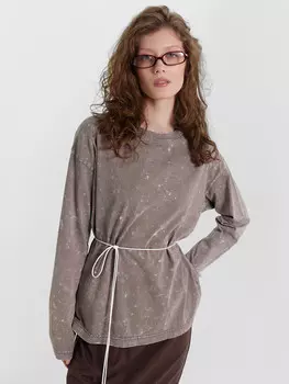 Джемпер женский коричневый с обработкой эйсид