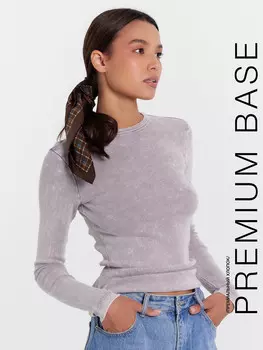 Джемпер женский серый с обработкой эйсид