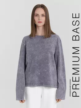 Джемпер женский серый с обработкой эйсид