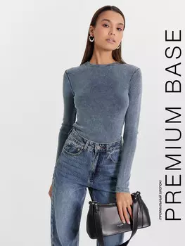 Джемпер женский синий с обработкой