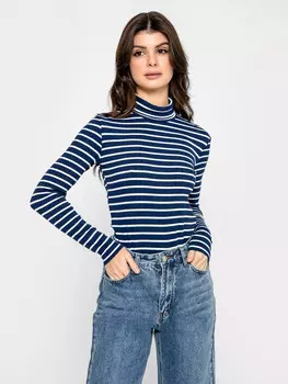 Джемпер женский синий в белую полоску