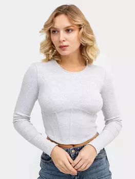 Джемпер женский укороченный серый