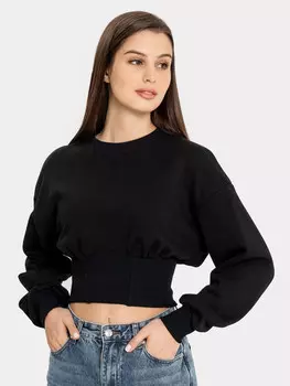 Джемпер женский укороченный в черном цвете