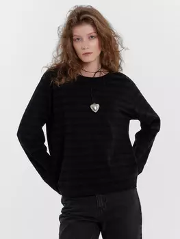 Джемпер женский в черную полоску