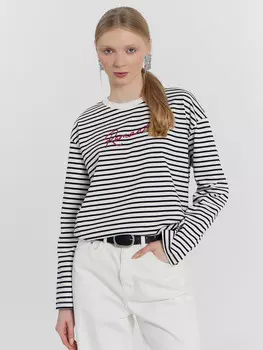 Джемпер женский в полоску с принтом