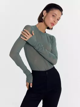 Джемпер женский в пыльно-зеленом цвете