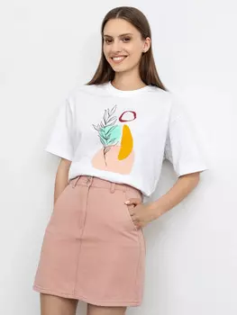 Джинсовая женская юбка в бежевом цвете