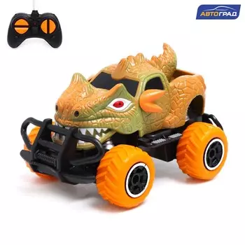 Джип радиоуправляемый dino, работает от батареек, цвет желтый