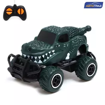 Джип радиоуправляемый dino, работает от батареек, цвет зеленый