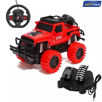 Джип радиоуправляемый truck, масштаб 1:18, педали и руль, работает от аккумулятора, цвет красный