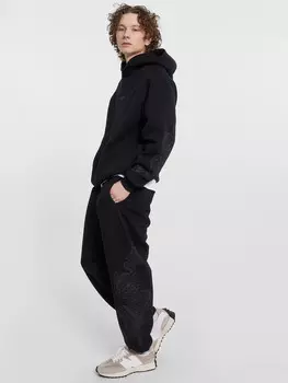 Джоггеры мужские черные с принтом в виде змеи