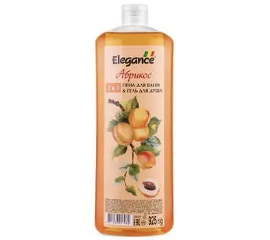ELEGANCE Пена для ванн & Гель для душа 2 в 1 Абрикос, 925г