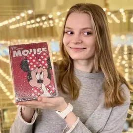 Ежедневник а5 с обложкой шейкер minnie mouse, минни маус, 96 листов