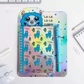 Ежедневник голография и ручка la-la-llama, 40 листов