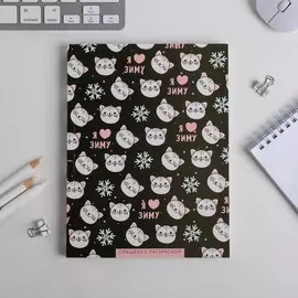 Ежедневник-смэшбук с раскраской зимняя коллекция