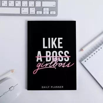 Ежедневник в тонкой обложке like girlboss а5, 80 листов