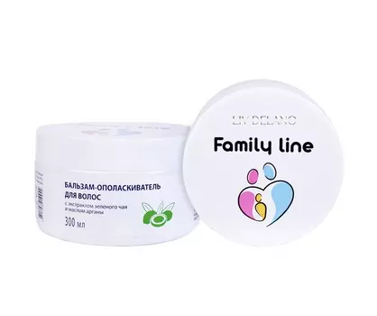 Family Line Бальзам-ополаскиватель для волос с экстрактом зеленого чая и маслом арганы, 300 мл