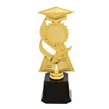 Фигура конфедератка на выпускной 001a, золото, подставка пластик, 7,5 х 7,5 х 23 см