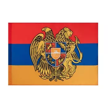 Флаг армения с гербом, 90 х 135 см, полиэфирный шелк, без древка