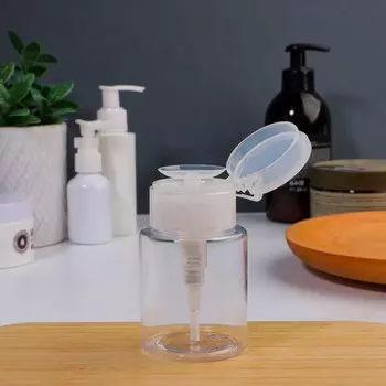 Флакон с помпой, 100 мл, белый, прозрачный