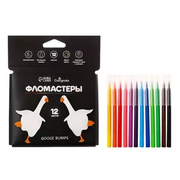 Фломастеры 12 цветов calligrata