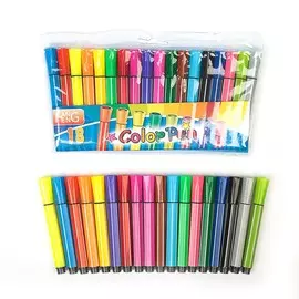 Фломастеры, 18 цветов, толстые, вентилируемый колпачок,