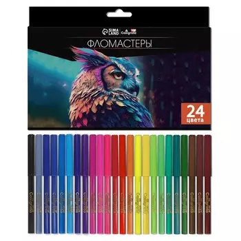 Фломастеры 24 цветов top calligrata, в картонной коробке
