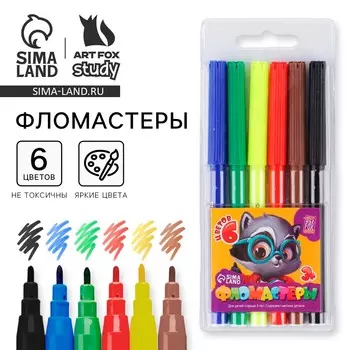 Фломастеры 6 цветов вентилируемый колпачок с европодвесом