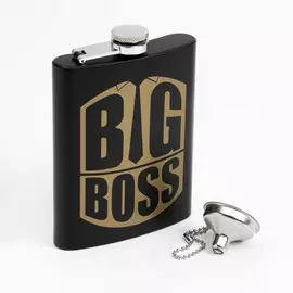 Фляжка big boss, нержавеющая сталь, 240 мл, с воронкой