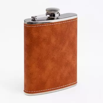 Фляжка мастер к, 240 мл, подарочная, армейская, 8 oz, нержавеющая сталь, коричневая