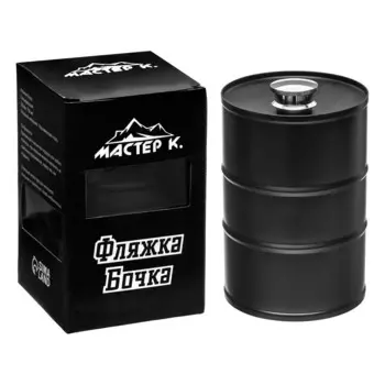 Фляжка мастер к, 750 мл, подарочная, 25 oz, нержавеющая сталь, черная