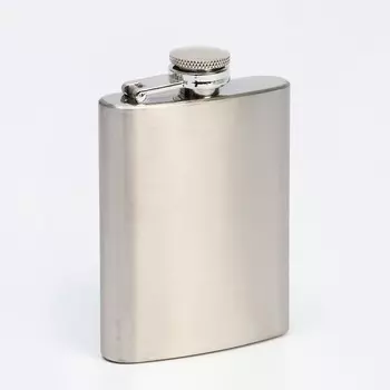 Фляжка мастер к, 90 мл, подарочная, армейская, 3 oz, нержавеющая сталь, серебристая