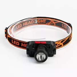 Фонарь налобный аккумуляторный 3 вт, 1200 мач, xpe, usb, 3 режима