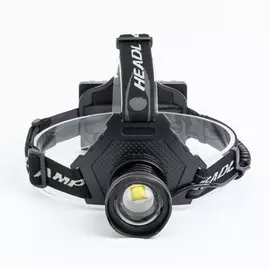 Фонарь налобный аккумуляторный, 50 вт, 1000 лм, 6000 мач, led p70, 5 режимов, от usb