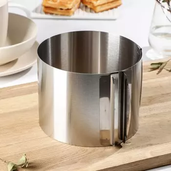 Форма для выкладки и выпечки с регулировкой размера, доляна, 16-30 см, h=12 см, цвет серебристый