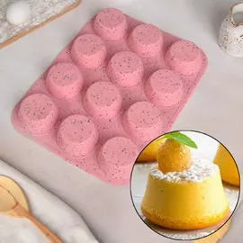 Форма для выпечки ravello, 34×22,5 см, 12 ячеек (d=6,5 см), цвет розовый гранит