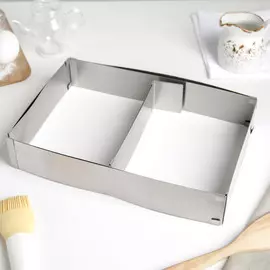 Форма для выкладки и выпечки с регулировкой размера, 18.528 - 3454 см, h=5 см, серебристая