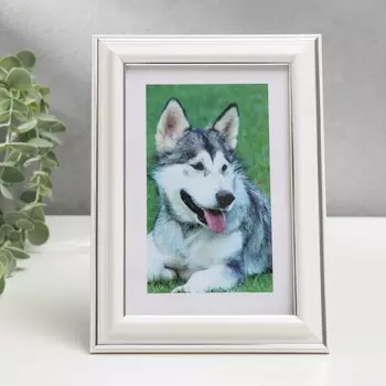 Фоторамка 10х15 281s белая с серебром (пластиковый экран)