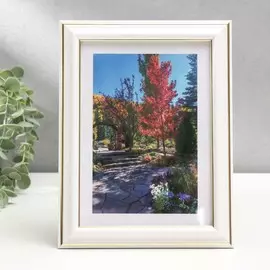 Фоторамка 13х18 (281g) белая с золотом (пластиковый экран)