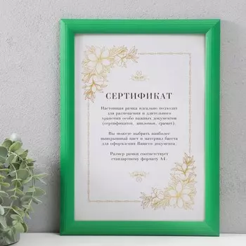 Фоторамка 21х29,7 (a4) bristol зеленый 5052-a4n (12/24)