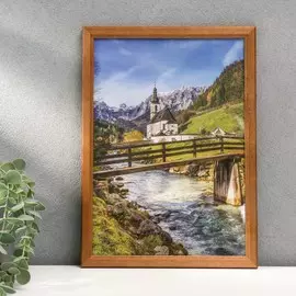 Фоторамка 21х30 (7n92) орех (пластиковый экран)