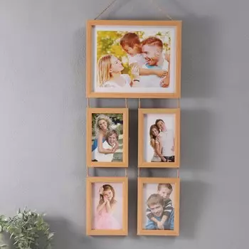 Фоторамка дерево на 5 фото 10х15, 20х25 см
