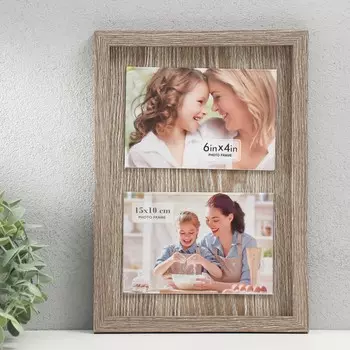 Фоторамка дерево, pvc на 2 фото 10х15 см