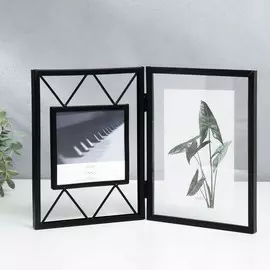 Фоторамка металл на 2 фото 10х10, 10х15 см