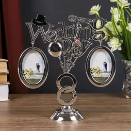 Фоторамка металл на 2 фото 5х7,6 см