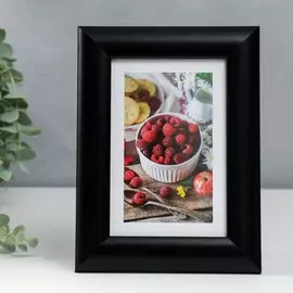 Фоторамка пластик 10х15 см 742 черный матовый (пластиковый экран)